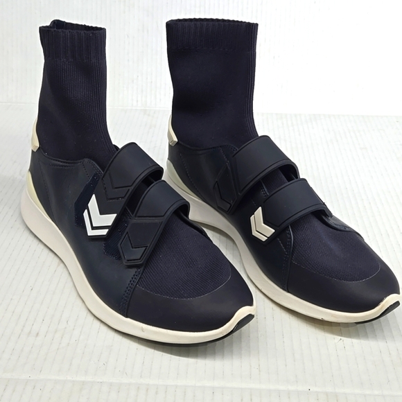 Tory Burch Tory Sport Chevron Strap Sock Sneakers BLUE 11 - Picture 1 of 12